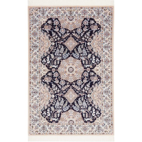 Tappeto Nain 6la Persia Medaglione Blu Crema 104x158 Cm