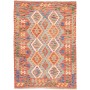 Tappeto Kilim Afghanistan Astratto Arancio Azzurro 126x176 C