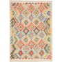Tappeto Kilim Afghanistan Geometrico Multicolore Avorio 123x