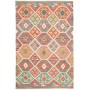 Tappeto Kilim Afghanistan Astratto Multicolore Vivace 124x18