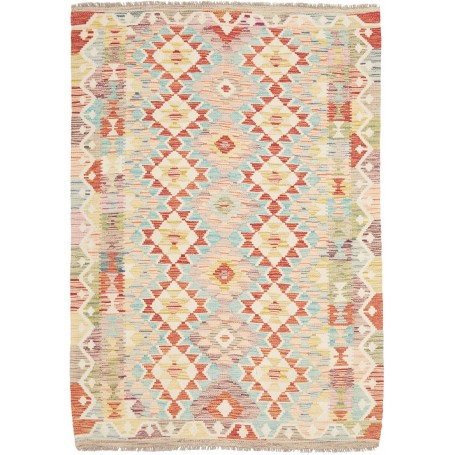 Tappeto Kilim Afghanistan Geometrico Multicolore Pastello Vi