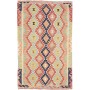 Tappeto Kilim Afghanistan Geometrico Terracotta Blu 118x191