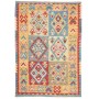 Tappeto Kilim Afghanistan Geometrico Multicolore Vivace 129x