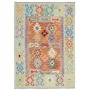 Tappeto Kilim Afghanistan Astratto Celeste Arancio 119x166 C