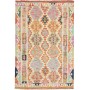 Tappeto Kilim Afghanistan Geometrico Multicolore Vivace 124x