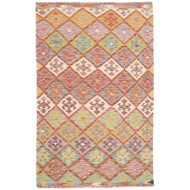 Tappeto Kilim Afghanistan Geometrico Multicolore Vibrante 11