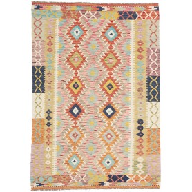 Tappeto Kilim Afghanistan Geometrico Multicolore Pastello 12
