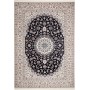 Tappeto Nain 6la Persia Medaglione Nero Avorio 256x369 Cm