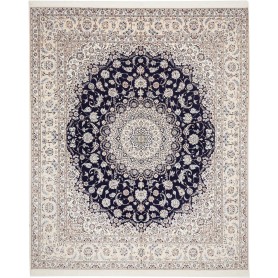 Tappeto Nain 6la Persia Medaglione Blu Notte Crema 252x308 C