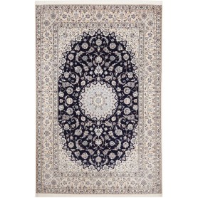 Tappeto Nain 6la Persia Medaglione Blu Notte Crema 211x317 C