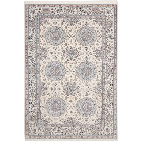 Tappeto Nain 6la Persia Floreale Avorio Blu 215x317 Cm