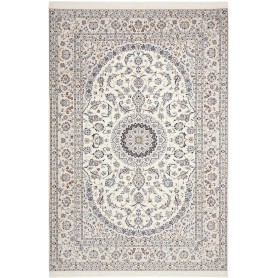 Tappeto Nain 6la Persia Medaglione Crema Blu 212x315 Cm