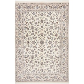Tappeto Nain 6la Persia Medaglione Avorio Blu 205x302 Cm