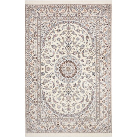 Tappeto Nain 6la Persia Medaglione Crema Blu 208x312 Cm