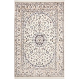 Tappeto Nain 6la Persia Medaglione Avorio Blu 209x316 Cm
