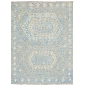 Tappeto Kilim Afghanistan Astratto Celeste Grigio Chiaro 150