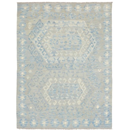 Tappeto Kilim Afghanistan Astratto Celeste Grigio Chiaro 150