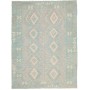 Tappeto Kilim Afghanistan Astratto Celeste Beige 150x202 Cm