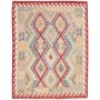 Tappeto Kilim Afghanistan Astratto Beige Rosso 158x196 Cm