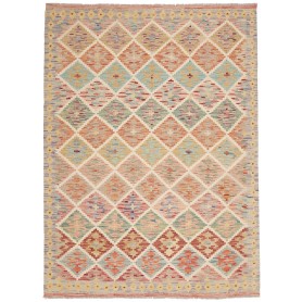 Tappeto Kilim Afghanistan Astratto Multicolore Pastello 148x