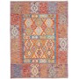 Tappeto Kilim Afghanistan Geometrico Multicolore Malva 148x2
