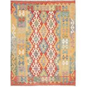 Tappeto Kilim Afghanistan Geometrico Multicolore Vivace 153x