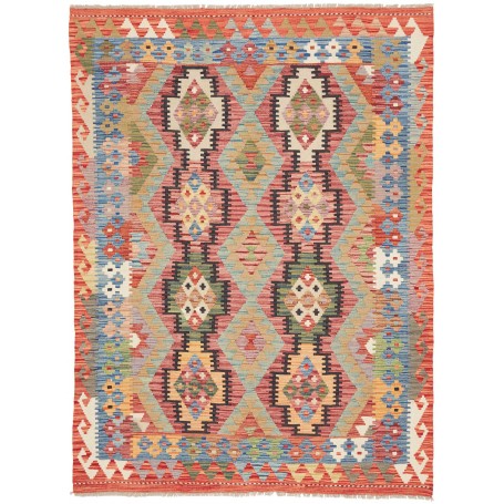 Tappeto Kilim Afghanistan Astratto Multicolore Terracotta 14