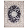 Tappeto Nain 6la Persia Medaglione Avorio Blu Notte 208x270