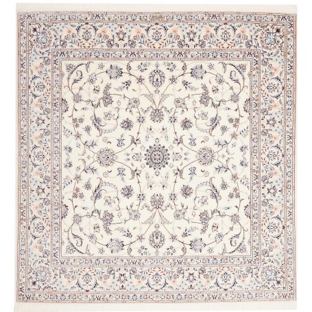 Tappeto Nain 6la Persia Medaglione Crema Blu 200x210 Cm