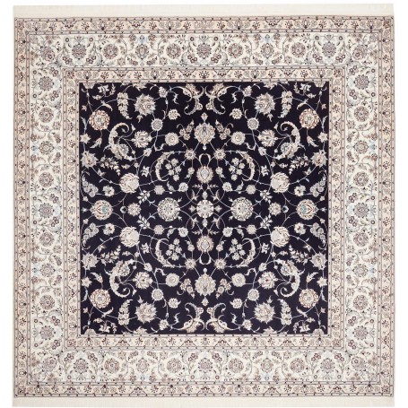 Tappeto Nain 6la Persia Floreale Blu Notte Avorio 260x261 Cm