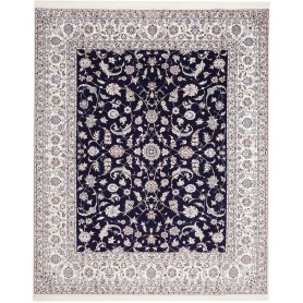 Tappeto Nain 6la Persia Floreale Blu Notte Crema 209x261 Cm