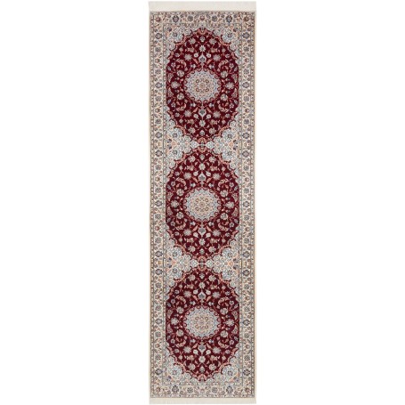 Tappeto Nain 6la Persia Floreale Bordeaux Crema 84x315 Cm