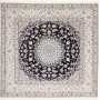 Tappeto Nain 6la Persia Medaglione Blu Notte Avorio 214x206