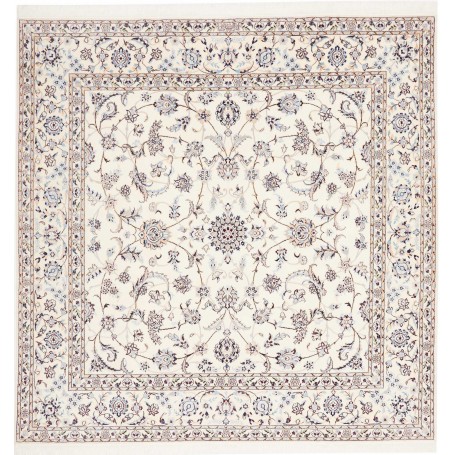 Tappeto Nain 6la Persia Medaglione Crema Blu 204x205 Cm