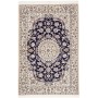 Tappeto Nain 6la Persia Medaglione Crema Blu Scuro 102x155 C