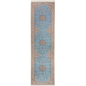 Tappeto Nain 6la Persia Medaglione Blu Cielo Crema 85x311 Cm