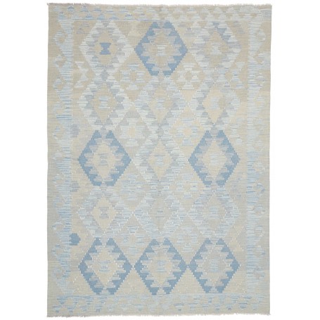 Tappeto Kilim Afghanistan Geometrico Azzurro Beige 179x246 C