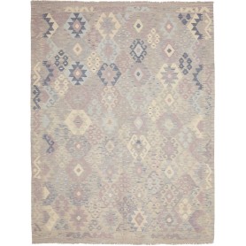 Tappeto Kilim Afghanistan Geometrico Grigio Blu 189x245 Cm
