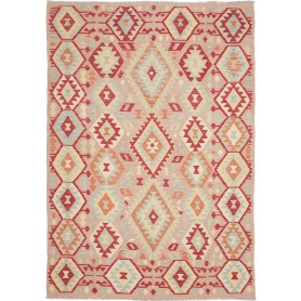Tappeto Kilim Afghanistan Astratto Rosa Rosso 172x241 Cm