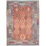 Tappeto Kilim Afghanistan Geometrico Blu Rosso 173x241 Cm