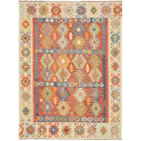 Tappeto Kilim Afghanistan Geometrico Arancione Multicolore 1
