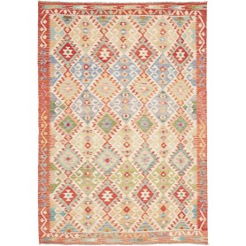 Tappeto Kilim Afghanistan Geometrico Multicolore Tenue 173x2