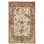 Tappeto Ghom Seta Persia Floreale Crema Rosso 130x197 Cm