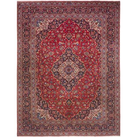 Tappeto Ardakan Persia Medaglione Rosso Blu 310x408 Cm