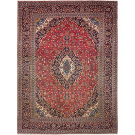 Tappeto Ardakan Persia Medaglione Rosso Blu Scuro 303x405 Cm