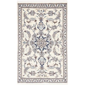 Tappeto Nain Kashmar Persia Medaglione Crema Blu 85x138 Cm