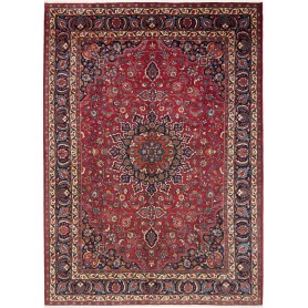 Tappeto Mashad Persia Medaglione Rosso Blu 248x345 Cm
