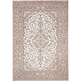 Tappeto Kashan Persia Medaglione Crema Beige 245x350 Cm