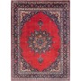 Tappeto Mashad Persia Medaglione Rosso Blu Scuro 250x337 Cm