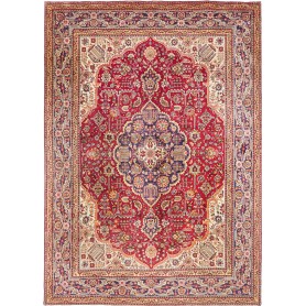 Tappeto Tabriz Persia Medaglione Rosso Blu 250x348 Cm